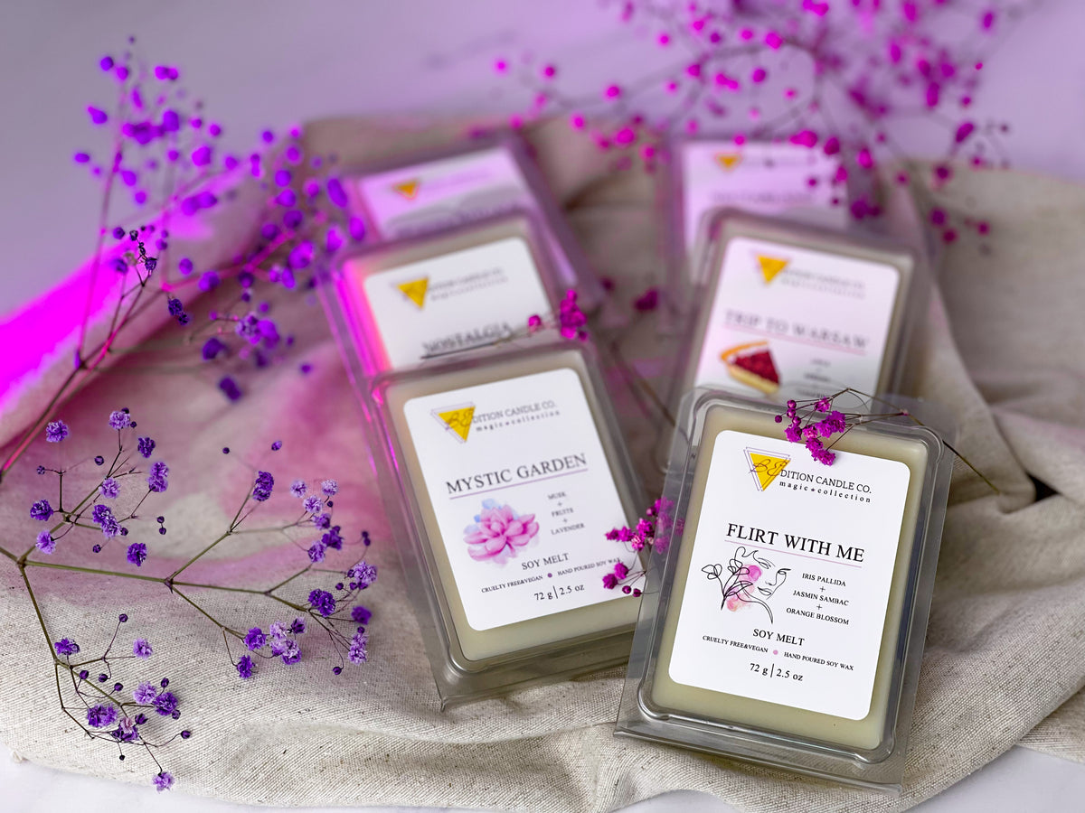 Handmade candles and wax melts for a soothing aromatherapy atmosphere ...