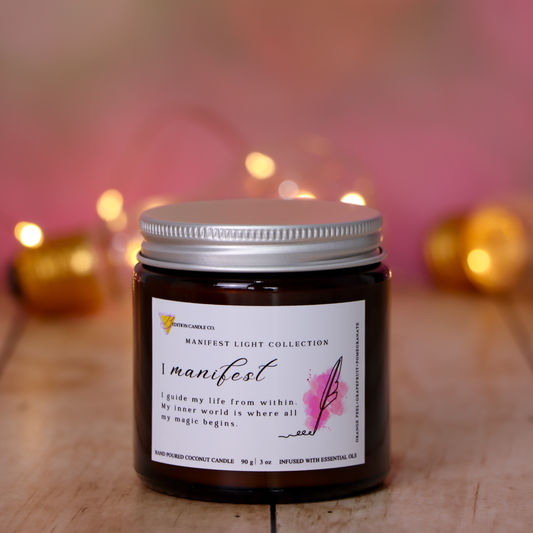 handmade candle infused with essential oils